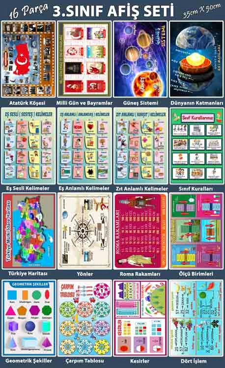 3. Sınıf Afiş Poster Seti