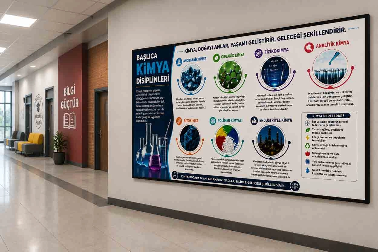 Başlıca Kimya Disiplinleri Okul Posteri