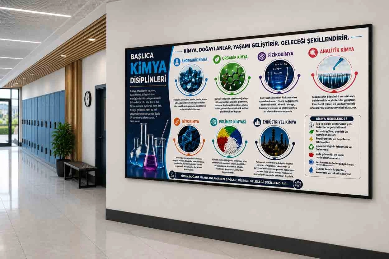 Başlıca Kimya Disiplinleri Okul Posteri