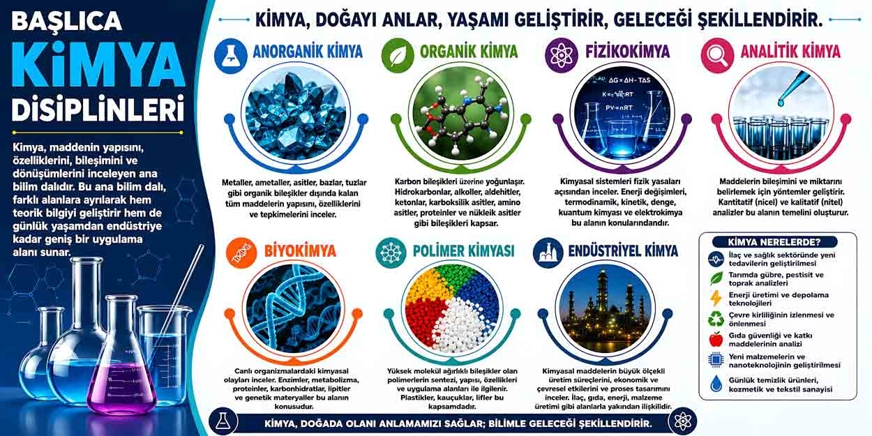 Başlıca Kimya Disiplinleri Okul Posteri