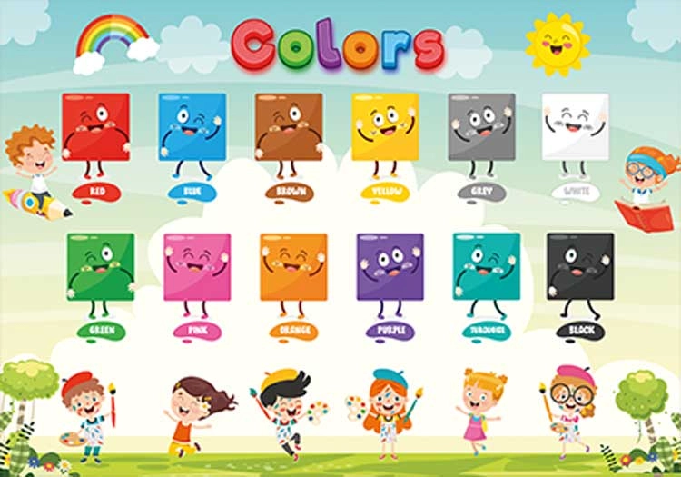 İngilizce Renkler Okul Posteri