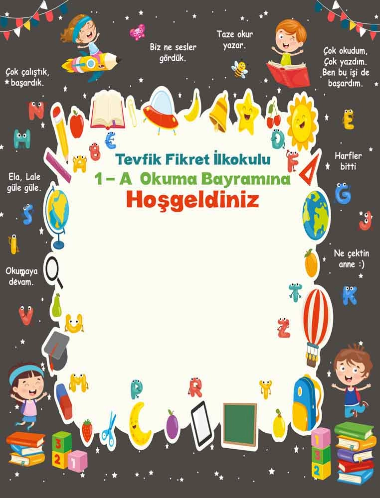 Okuma Bayramı Hatırası Okul Posteri