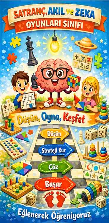 Satranç Akıl Ve Zeka Oyunları Sınıfı Kapı Giydirme