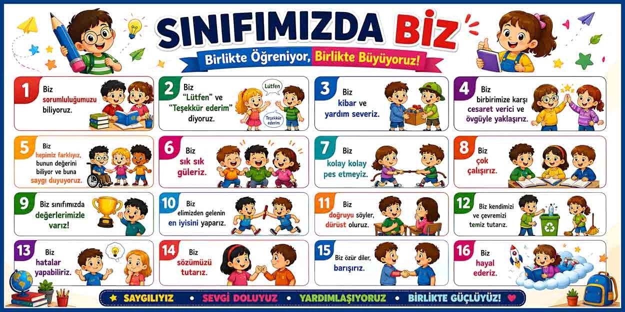 Sınıfımızda Biz Okul Posteri