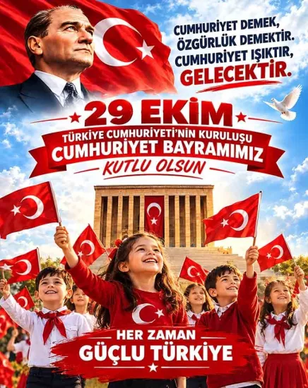 29 Ekim Okul Hatıra Fotoğraf Brandası