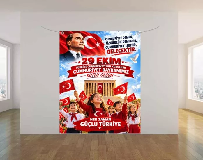 29 Ekim Okul Hatıra Fotoğraf Brandası