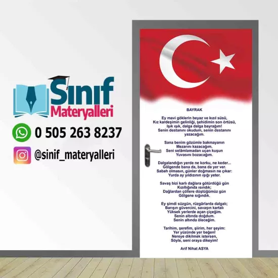 Bayrak Şiiri Okul Kapı Giydirme