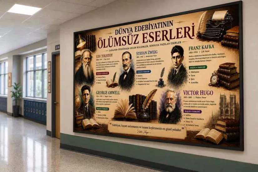 Dünya Edebiyatının Ölümsüz Eserleri Okul Posteri