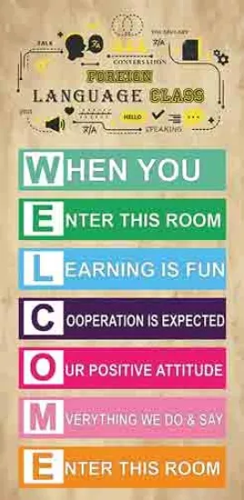 İngilizce Sınıfı Okul Kapı Giydirme