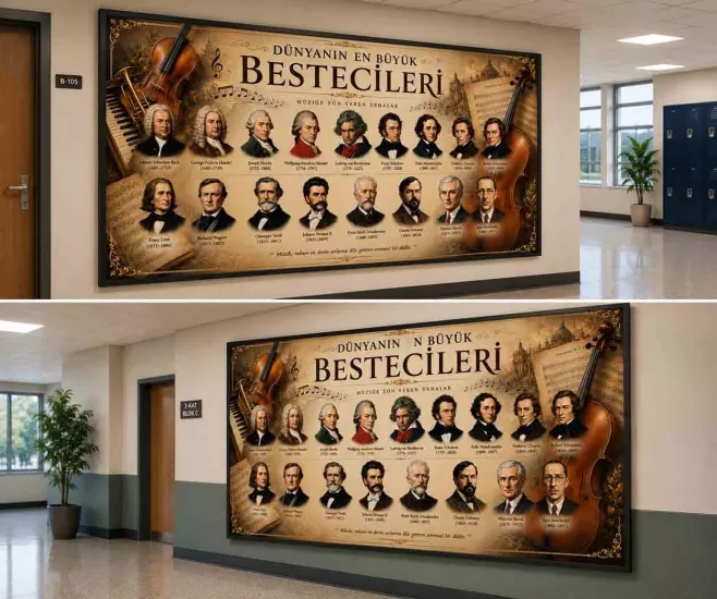 Müzik Sınıfı Besteciler Okul Posteri