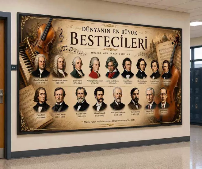 Müzik Sınıfı Besteciler Okul Posteri