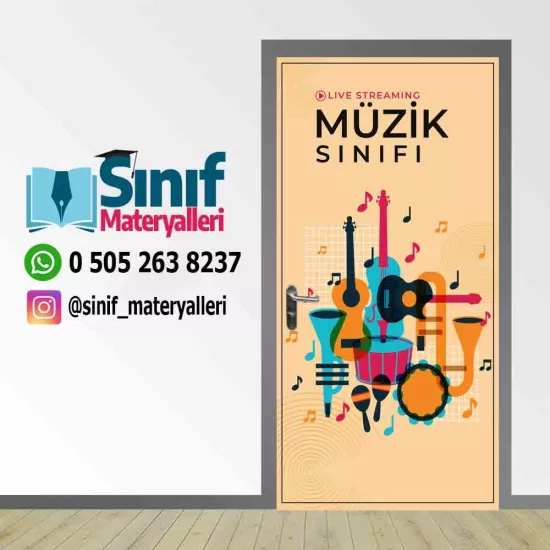 Müzik Sınıfı Okul Kapı Giydirmesi