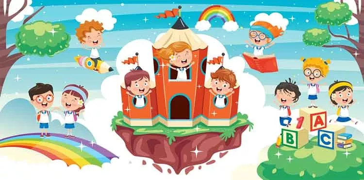 Neşeli Çocuklar Okul Posteri