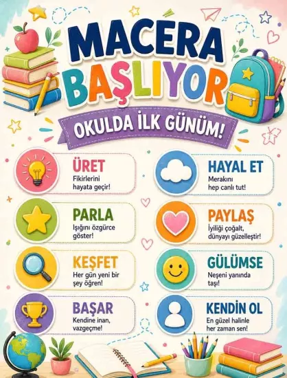 Okulda İlk Günüm Fotoğraf Çekim Brandası