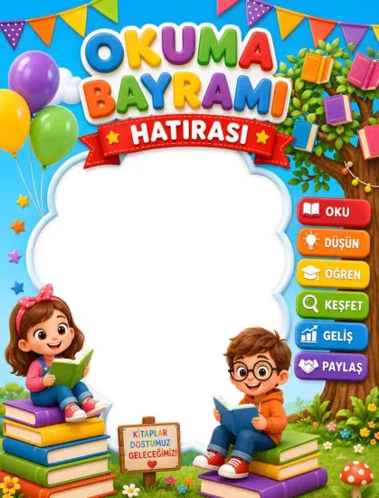 Okuma Bayramı Hatırası Arka Fon Brandası