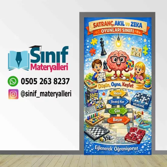 Satranç Akıl Ve Zeka Oyunları Sınıfı Kapı Giydirme