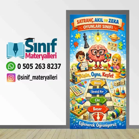 Satranç Akıl Ve Zeka Oyunları Sınıfı Kapı Giydirme