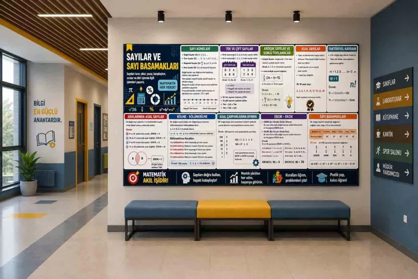 Sayılar ve Sayı Basamakları Matematik Okul Posterleri
