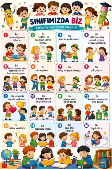 Sınıfımızda Biz Okul Posteri