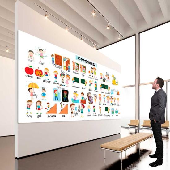 İngilizce Zıtlıklar Duvar Görseli