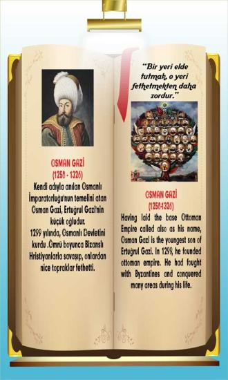 İngilizce Türkçe Türk Büyükleri Osman Gazi Ders afişi Poster