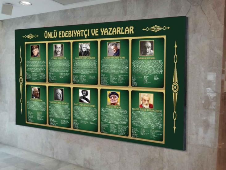 Ünlü Edebiyatçı Ve Yazarlar Okul Posteri