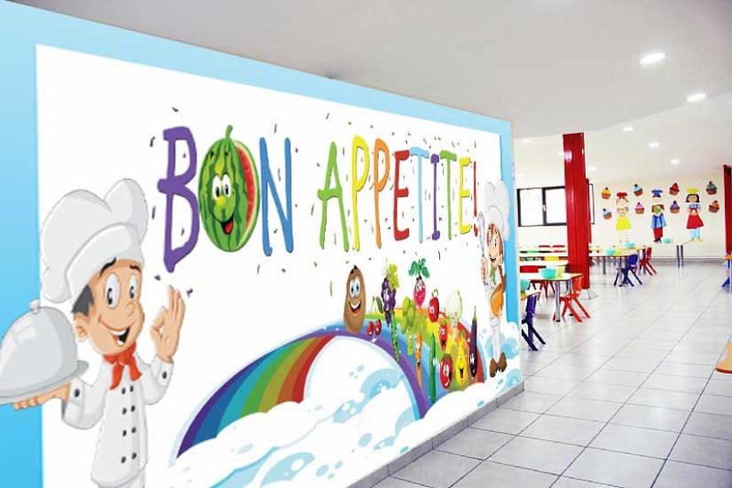 Yemekhane İngilizce Afiyet Olsun Duvar Görseli