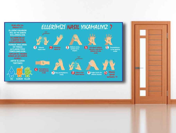 Ellerimizi Nasıl Yıkamalıyız Okul Posteri
