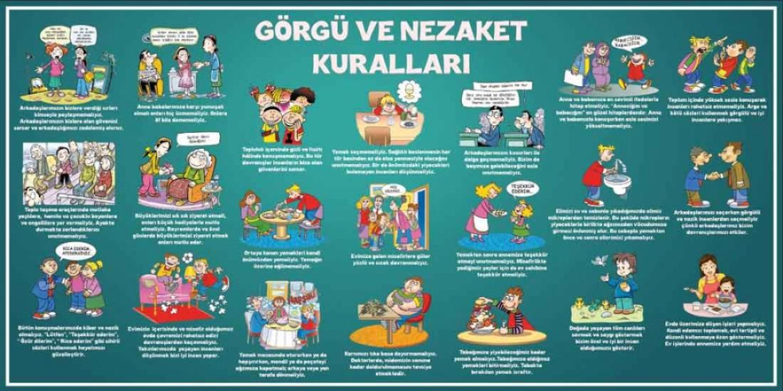 Görgü Ve Nezaket Kuralları Okul Posteri