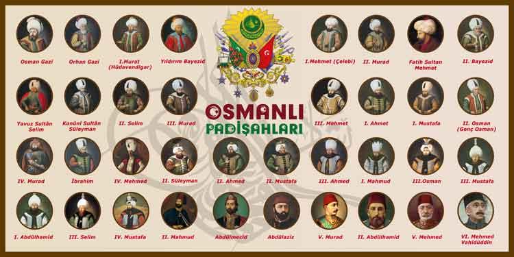 Osmanlı Padişahları Okul Posteri