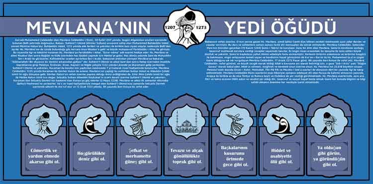 Mevlananın Yedi Öğüdü Okul Posteri