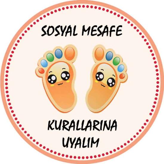Korona Virüs Ana Okulu Sosyal Mesafe Etiketi