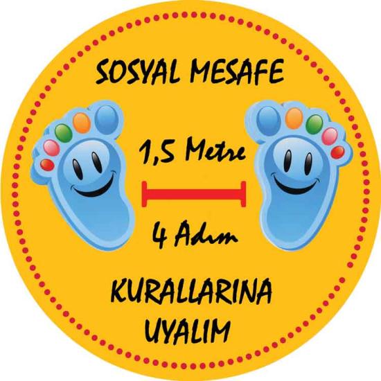 Korona Virüs Ana Okulu Sosyal Mesafe Etiketi