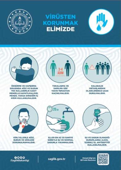Virüsten Korunmak Elimizde Okul Posteri