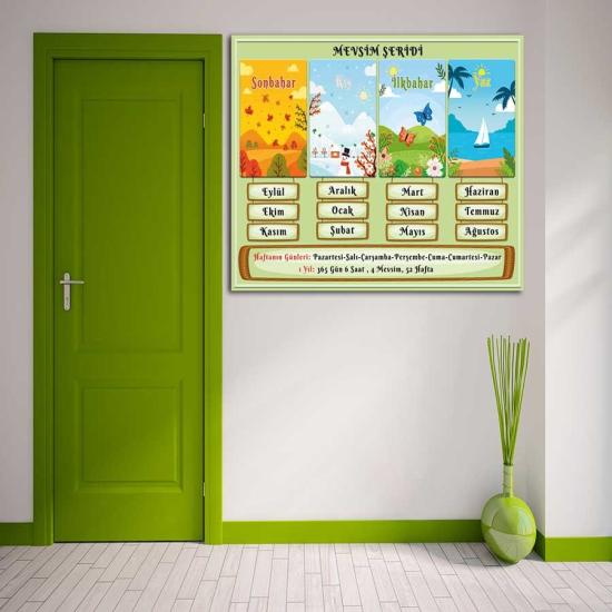 Mevsim Şeridi Okul Posteri