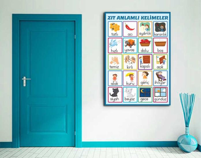 Zıt Anlamlı Kelimeler Okul Posteri
