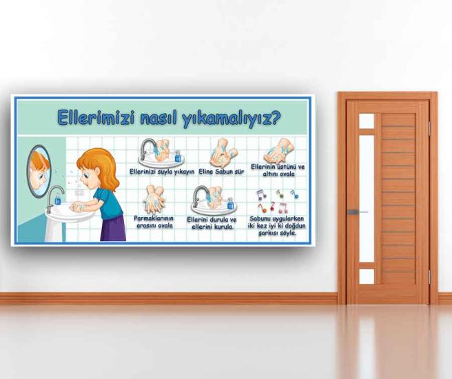 Ellerimizi Nasıl Yıkamalıyız Okul Posteri