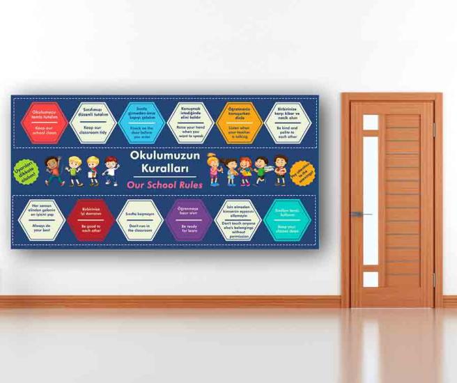 Okulumuzun Kuralları Okul Posteri - Our School Rules