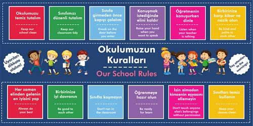 Okul Kuralları Okul Posteri - Our School Rules