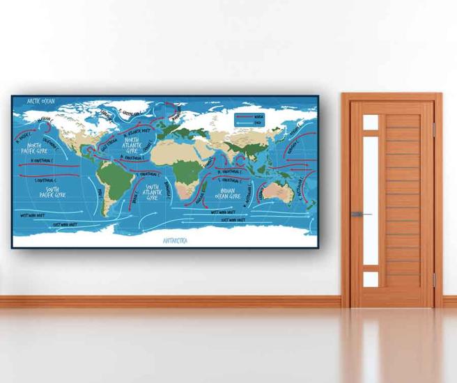 Sıcak ve Soğuk Okyanus Akıntıları Okul Posteri