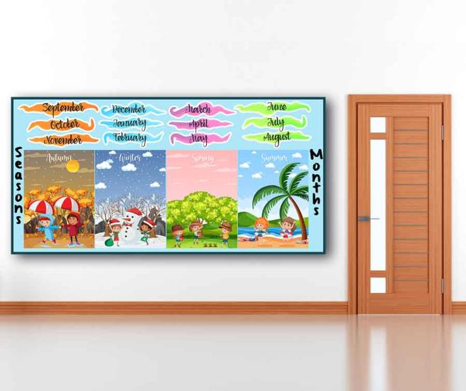 Seasons and Months Okul Posteri