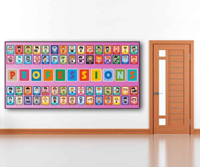 Professions İngilizce Meslekler Okul Posteri