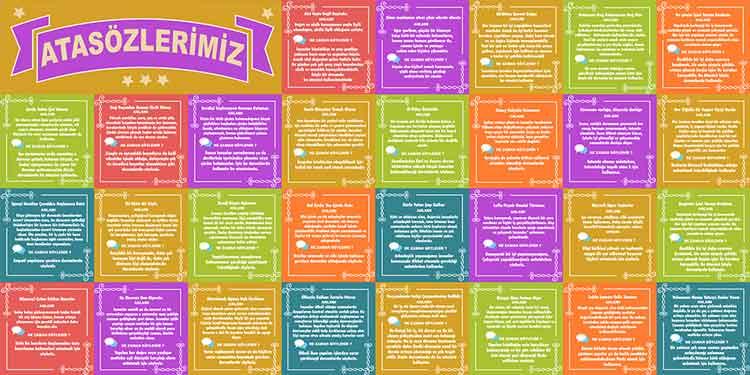 Atasözlerimiz ve Anlamları Okul Posteri