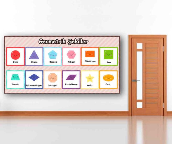 Geometrik Şekiller Okul Posteri