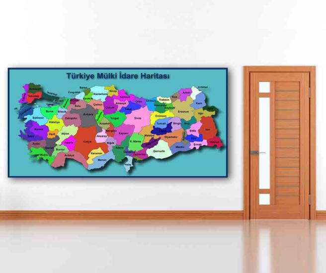 Türkiye Mülki İdare Haritası Okul Posteri