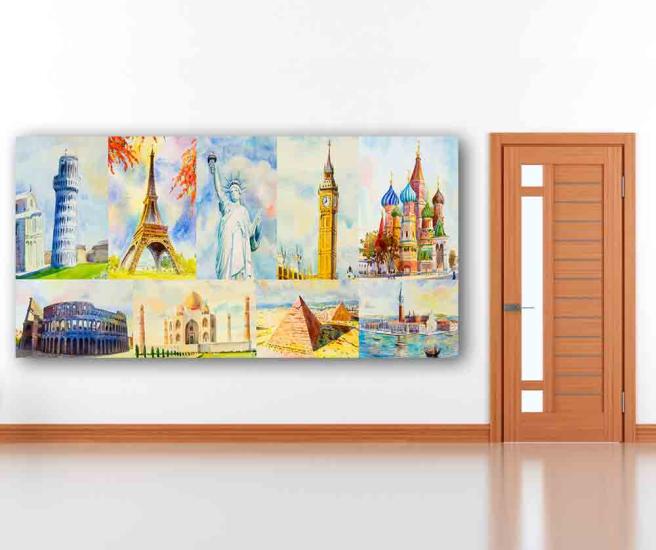 Dünya Üzerindeki Önemli Yapılar Okul Posteri