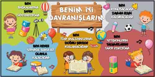 Benim İyi Davranışlarım Okul Posteri