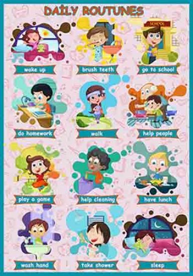Daily Routines School Poster