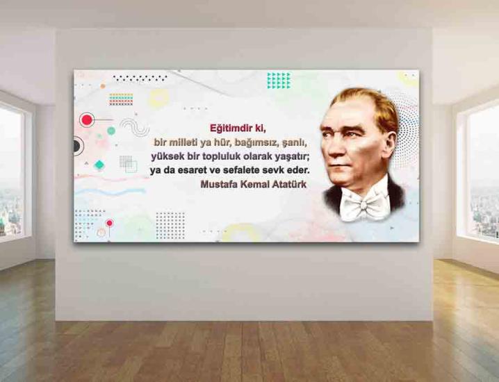 Atatürk ve Eğitim Okul Posteri