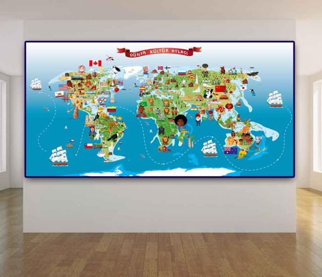 Dünya Kültür Atlası Okul Posteri